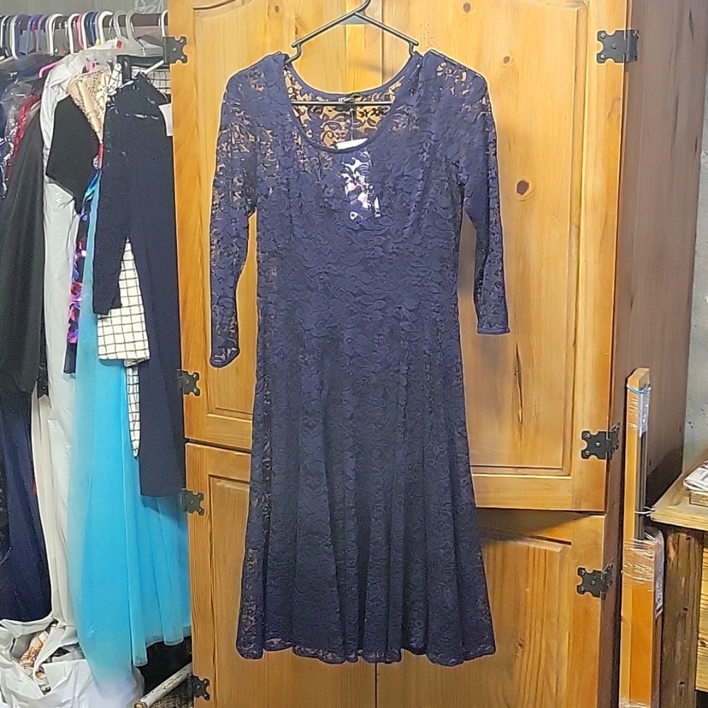 Navy lace dress